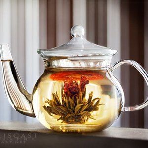 TEAVANA CLEAR GLASS BLOOM TEAPOT
